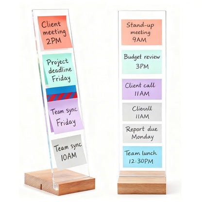 2PCS Monitor Memo Board Portable Monitor Sticky Note Holder Computer Screen Message Board Holder Detachable Acrylic Sticky Note Board Messadge Remider
