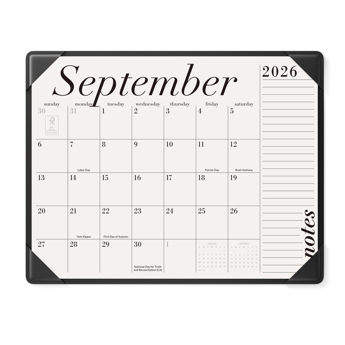 Jotsome Large Desk Calendar 2026-2027 with Protective Mat 22"x17"