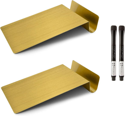 Three by Three Seattle 5.5 x 9 Inch to.do Dry Erase Board with Marker for Memos, Lists, and More in Office, Home, Classroom, and Event Spaces (Golden)
