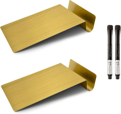 Three by Three Seattle 5.5 x 9 Inch to.do Dry Erase Board with Marker for Memos, Lists, and More in Office, Home, Classroom, and Event Spaces (Golden)