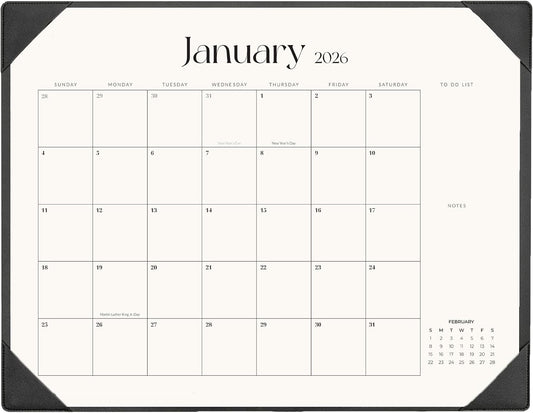 Large Desk Calendar 2026-2027 with Desk Mat, Desktop Calendar 18 Monthly Runs from January 2026 to June 2027, Desk Pad Calendar 22 x 17 Inch Perfect for Planning, Organizing, and Scheduling Your Life (Black)