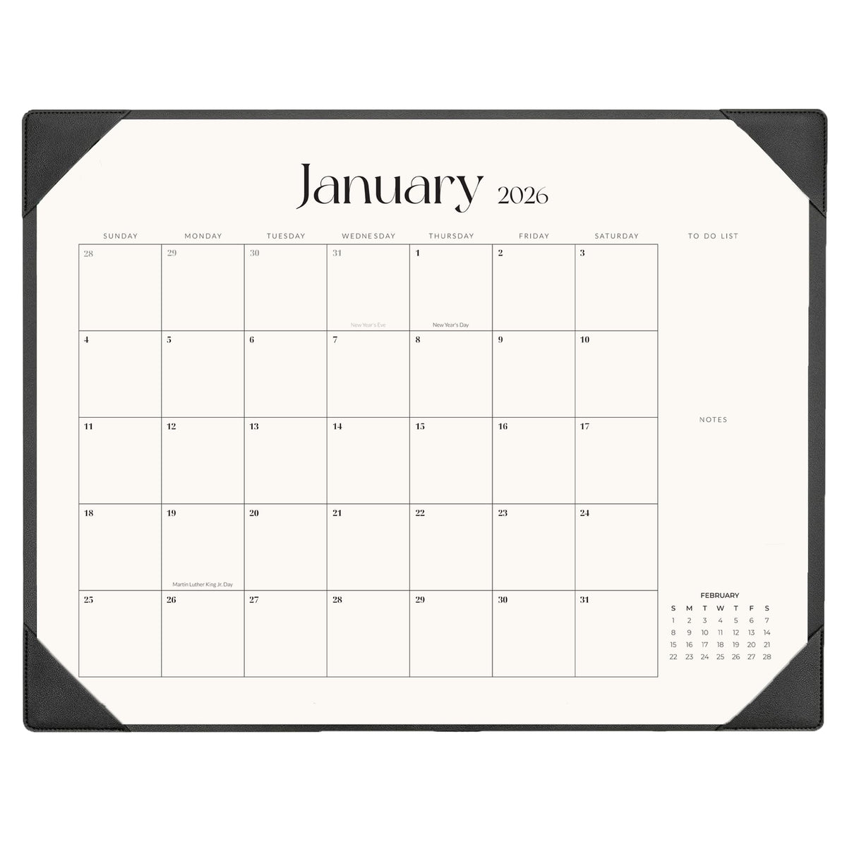 Large Desk Calendar 2026-2027 with Desk Mat, Desktop Calendar 18 Monthly Runs from January 2026 to June 2027, Desk Pad Calendar 22 x 17 Inch Perfect for Planning, Organizing, and Scheduling Your Life (Black)