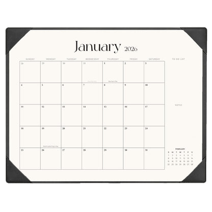 Large Desk Calendar 2026-2027 with Desk Mat, Desktop Calendar 18 Monthly Runs from January 2026 to June 2027, Desk Pad Calendar 22 x 17 Inch Perfect for Planning, Organizing, and Scheduling Your Life (Black)