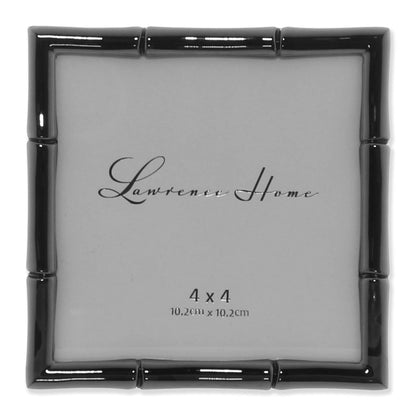 Lawrence Frames Bamboo Design Metal Frame, 4x4, Silver