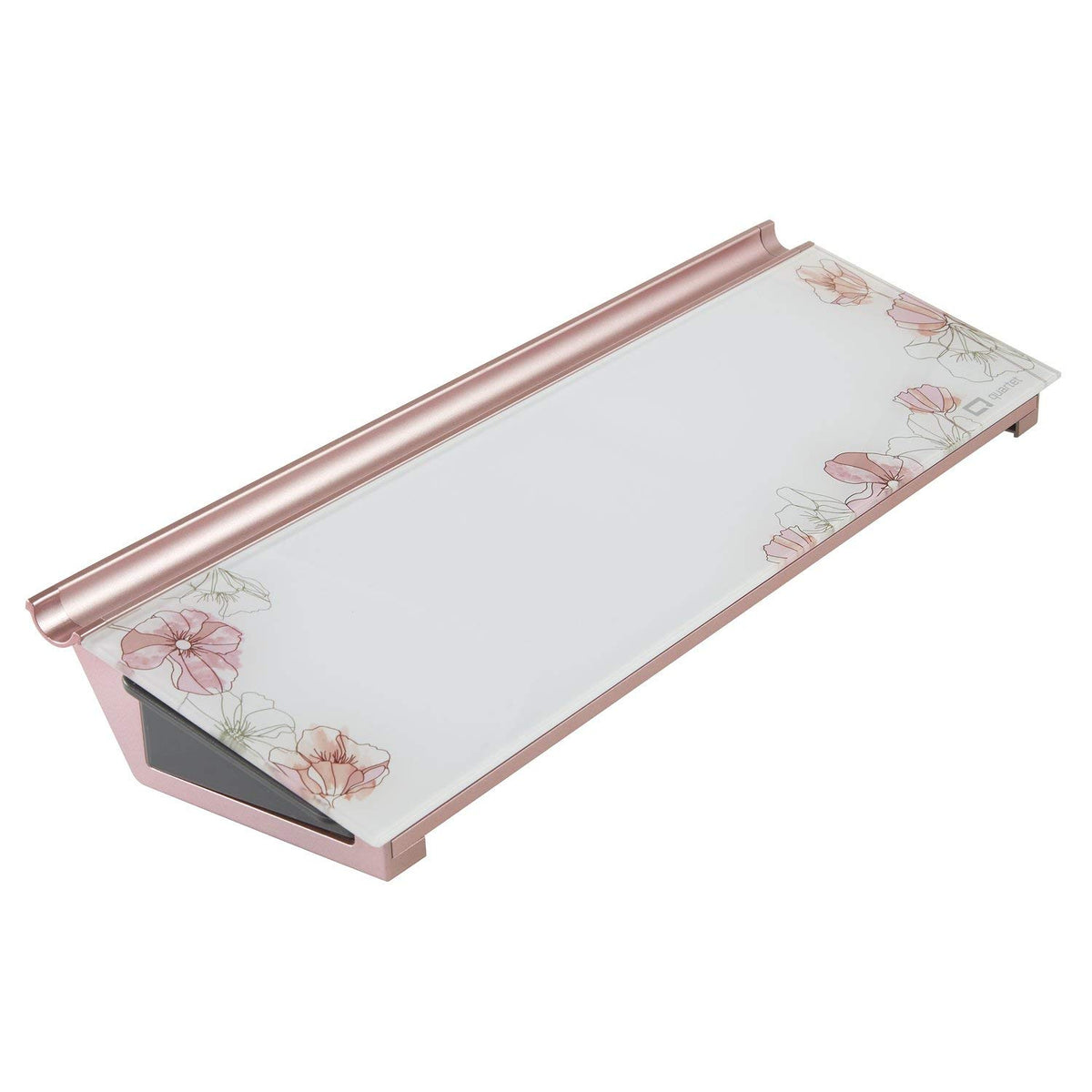 Quartet Glass Dry Erase White Board, Desktop Computer Pad for Notetaking, 18" x 6" Whiteboard, Clean Erase Surface with Storage, 1 Dry Erase Marker, White Surface (GDP186)