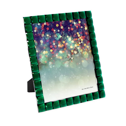 Isaac Jacobs Decorative Sparkling Jewel Picture Frame (4x4, Rainbow)