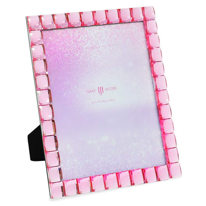 Isaac Jacobs Decorative Sparkling Jewel Picture Frame (4x4, Rainbow)