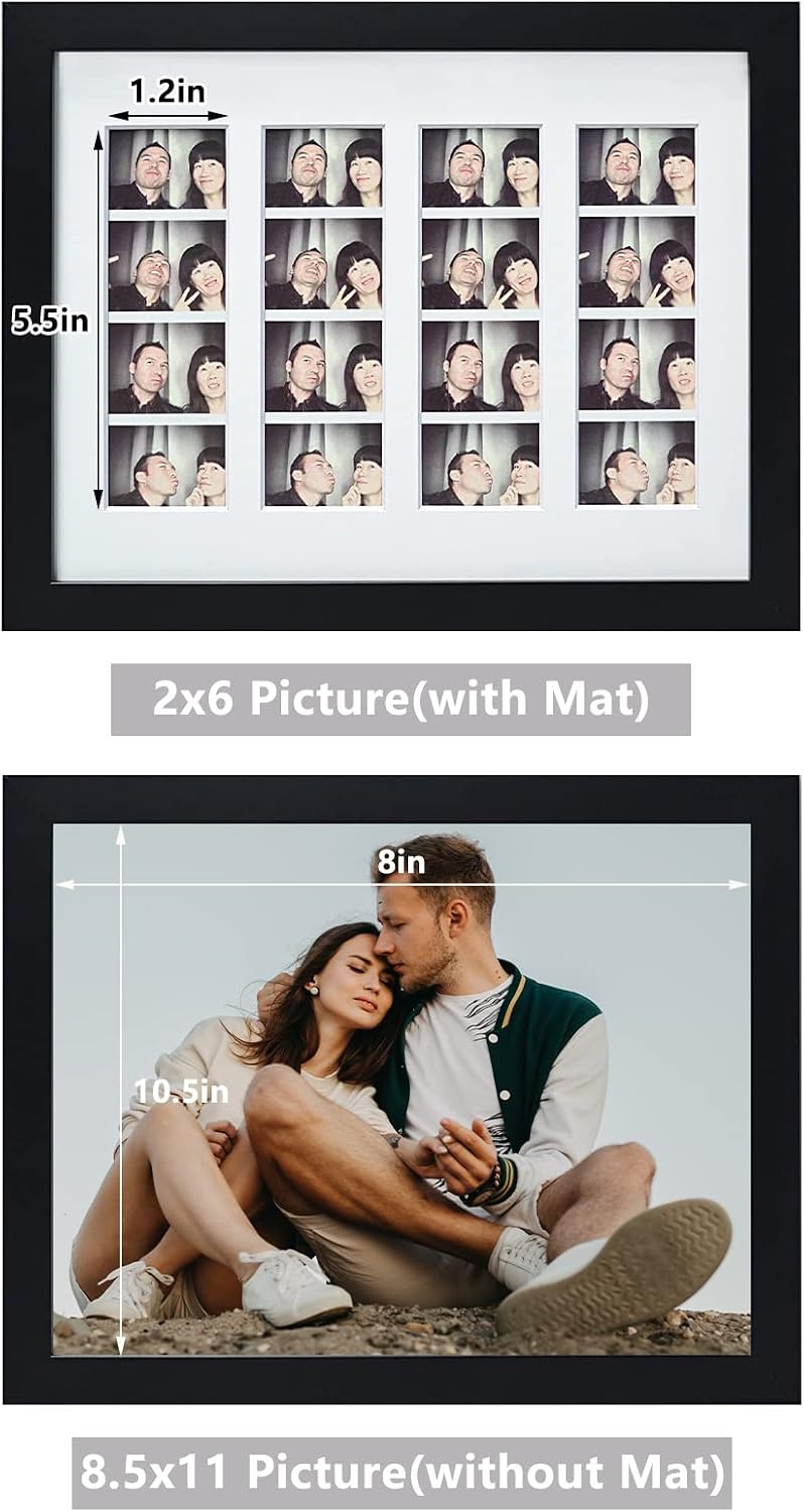 Golden State Art Photo Booth Frame, Black Wood and Real Glass