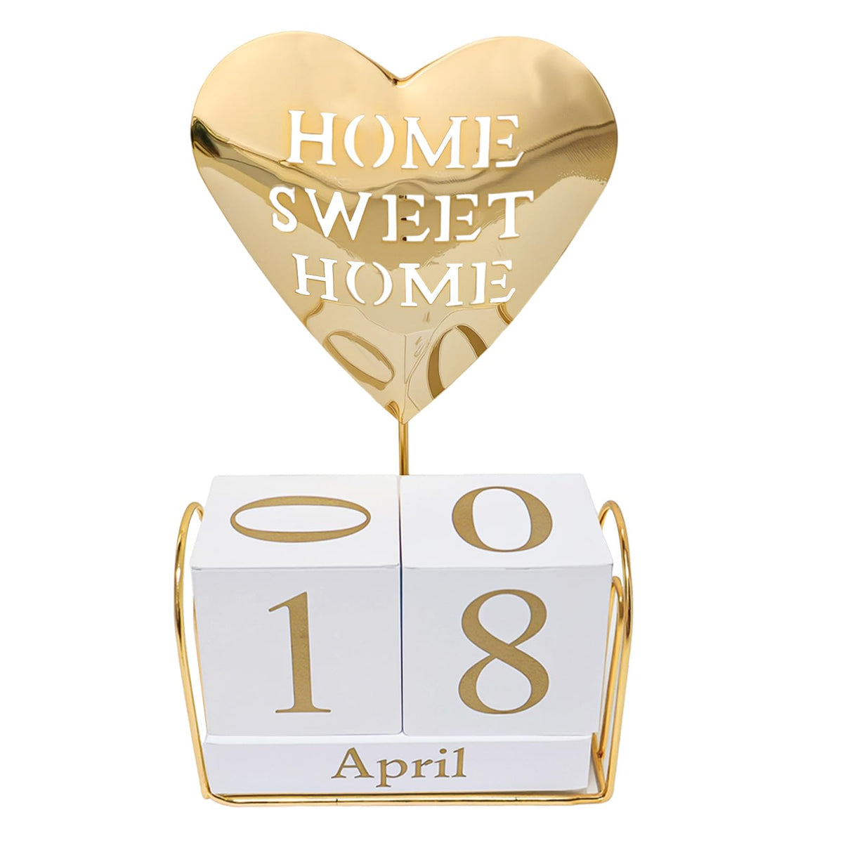 Uguisu Desktop Decor, Wall Calendar, Gold Metal Stand with Paper Monthly Daily Calendar, Home Decor, Living Room Decor, Hallway Decorative Ornament, Reusable Office Accessory.