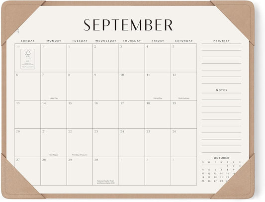 Jotsome Large Desk Calendar 2026-2027 with Protective Mat 22"x17"
