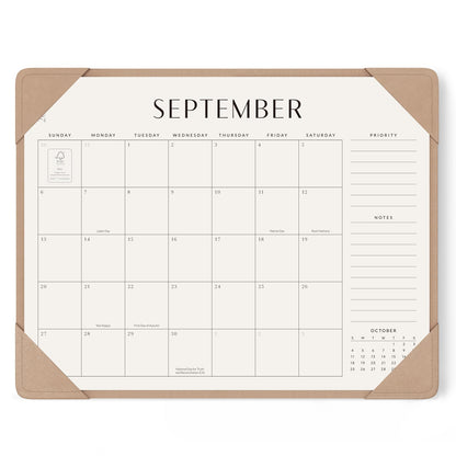Jotsome Desk Calendar 2026-2027 with Protective Mat 14"x10.5"