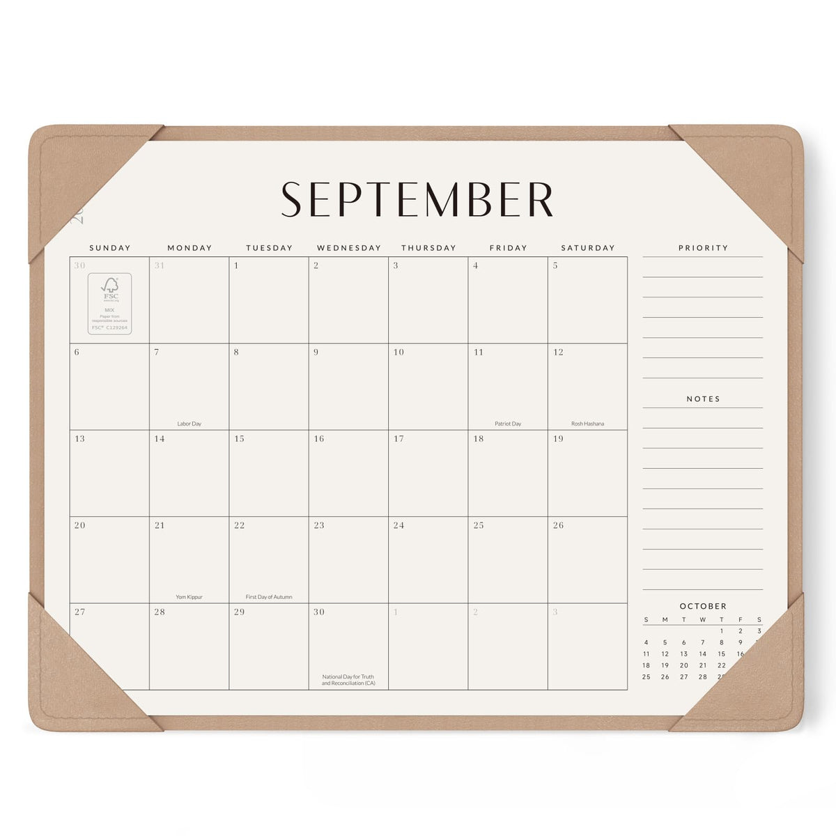 Jotsome Large Desk Calendar 2026-2027 with Protective Mat 22"x17"