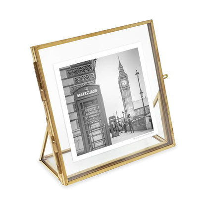 Isaac Jacobs 2x3 Gold Vertical Floating Photo Frame ClaspLock&Angled Base