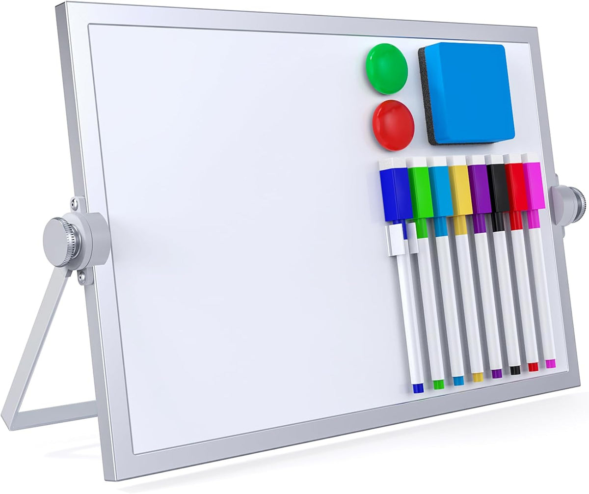 Small Dry Erase White Board,Magnetic Desktop Whiteboard with Stand