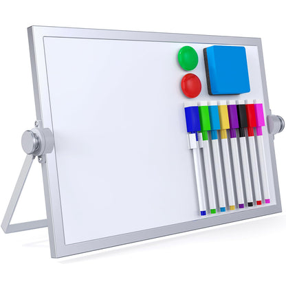 Small Dry Erase White Board,Magnetic Desktop Whiteboard with Stand