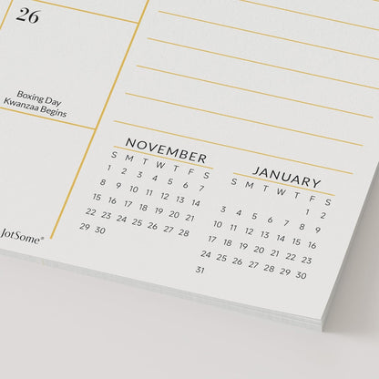 Jotsome Desk Calendar 2026-2027 with Protective Mat, Desktop Calendar