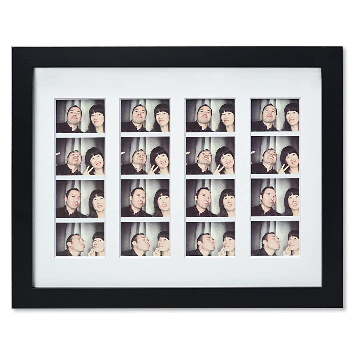 Golden State Art Photo Booth Frame, Black Wood and Real Glass