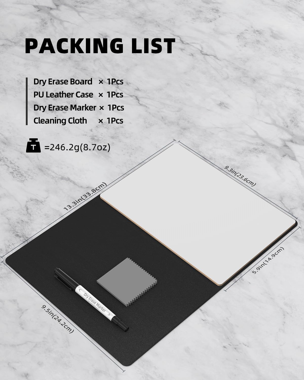 Small Dry Erase Board with Stand for Desk, Portable Reusable Desktop Notepad, 9.5 * 6.6in Memo White Board,Office Home Supplies Desk Accessories MH770 (Black)