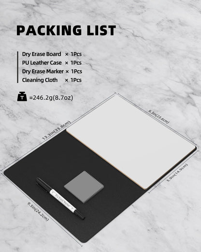 Small Dry Erase Board with Stand for Desk, Portable Reusable Desktop Notepad, 9.5 * 6.6in Memo White Board,Office Home Supplies Desk Accessories MH770 (Black)