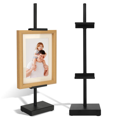 18” Black Steel Adjustable Tabletop Easel Stand,Picture Frame Holder Stand for Display,Art Easel Photo Stands for Sign,Plates,Painting,Artwork,Poster,Books