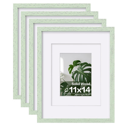 Egofine 8x10 Picture Frames Set of 4, Made of Solid Wood Covered by Plexiglass 4x6 and 5x7 with Mat or 8x10 without Mat, for Table Top Display and Wall Mounting Photo Frame Black