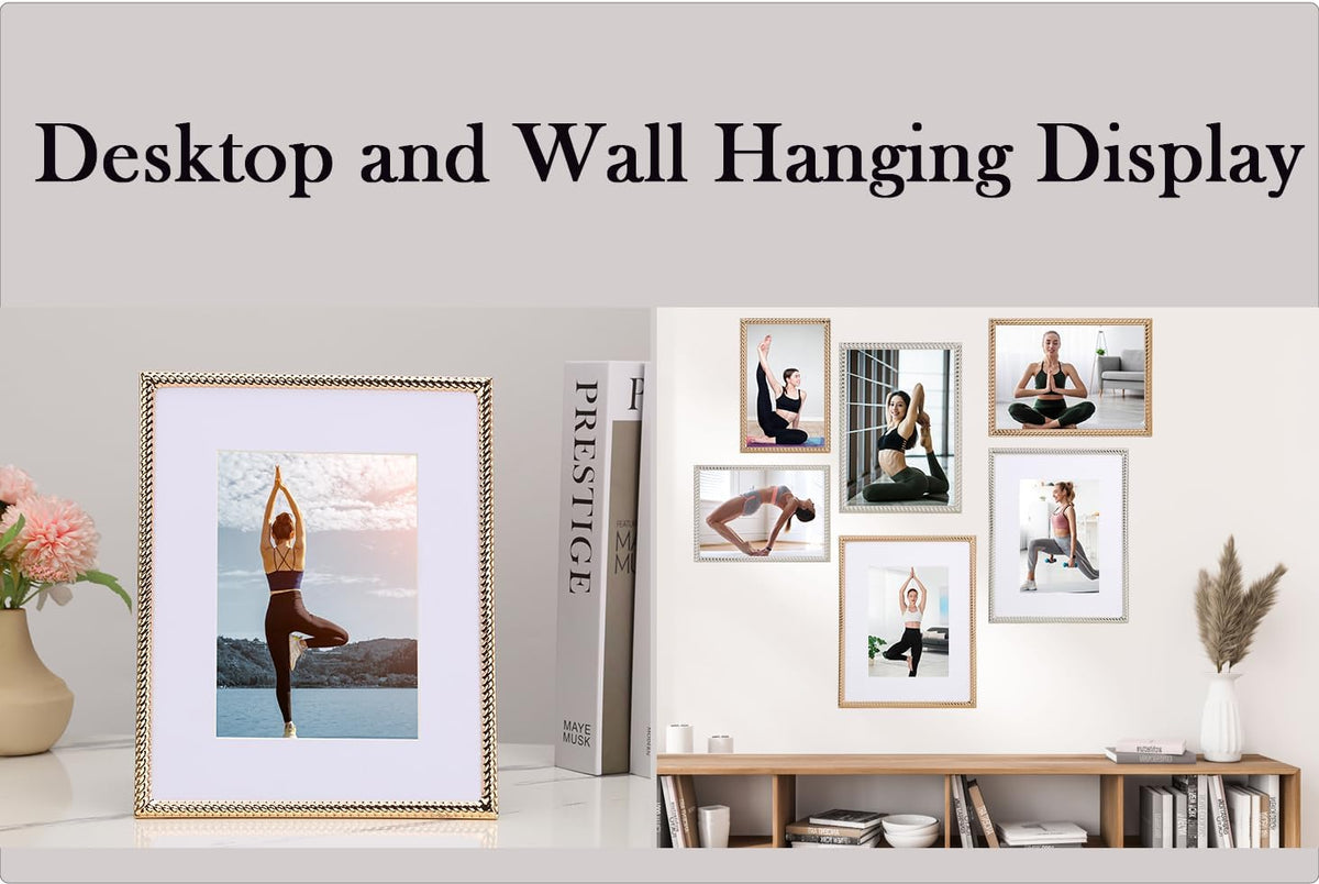 5x7'' Silver Rope Design Metal Picture Frames with Hi Quality Velvet Backing and Real Glass Front,Silver Photo Frame 7x5'' for Desktop Display Or Wall Hanging