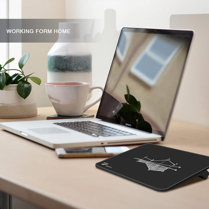 Black Mini Desktop Pure Glass Whiteboard, Small Glass Dry-Erase Whiteboard