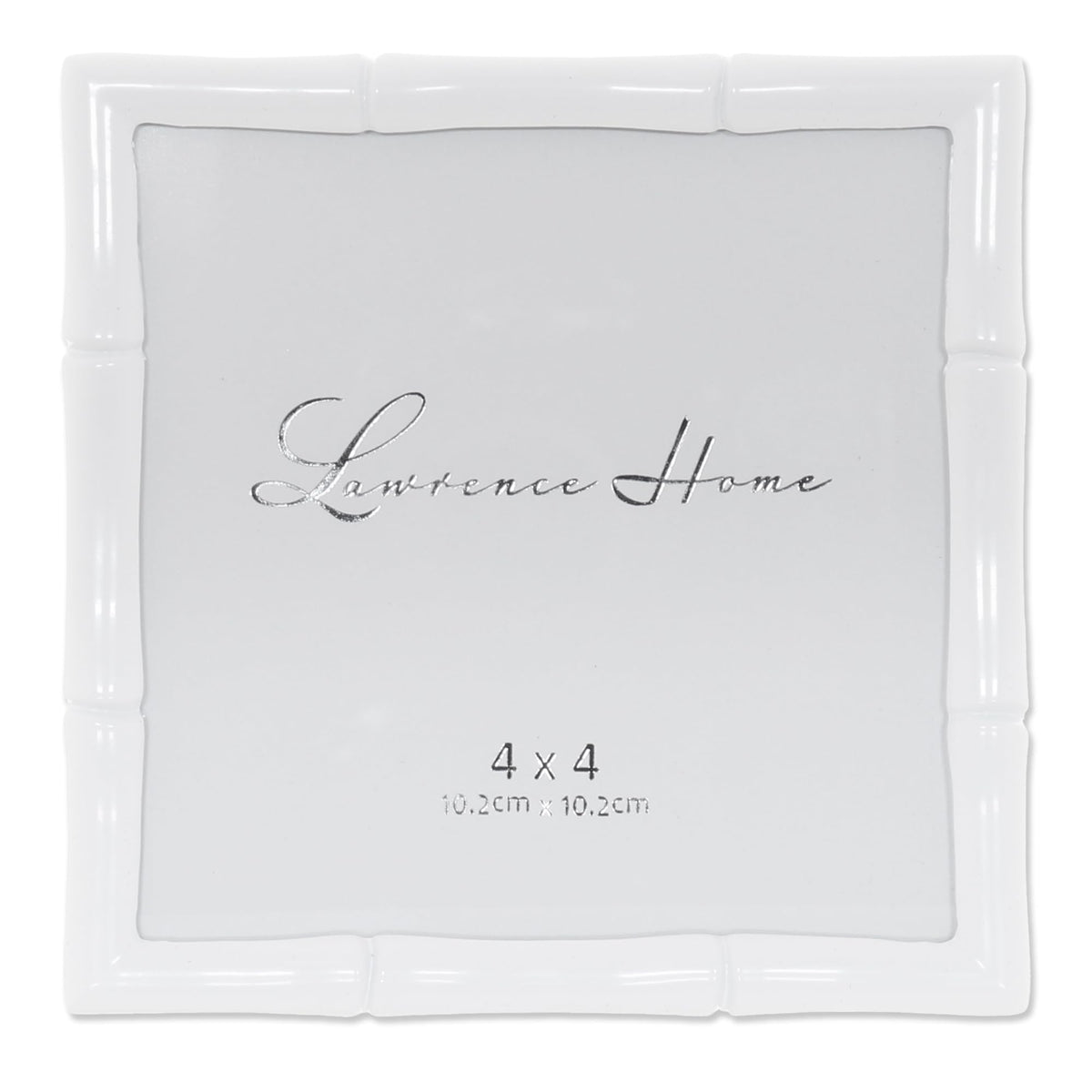 Lawrence Frames Bamboo Design Metal Frame, 4x4, Silver