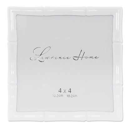 Lawrence Frames Bamboo Design Metal Frame, 4x4, Silver