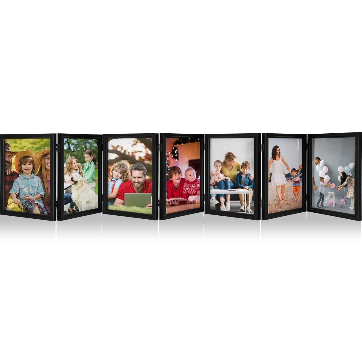 Sintuff 7 Picture Frame 4x6 Folding Hinged Picture Frames for Home Decor