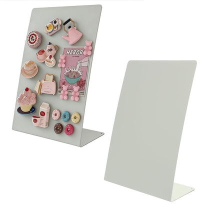 FLWAL 2 Pack Magnetic Bulletin Board, Metal Desktop Board with Bracket