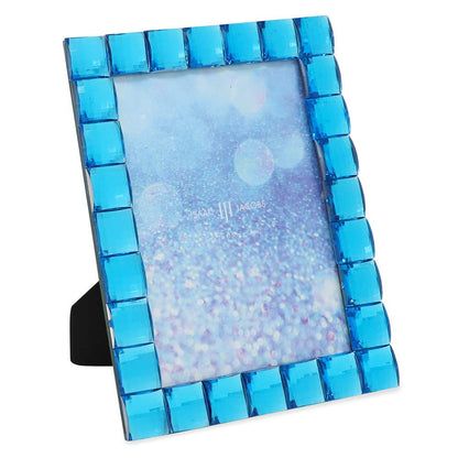 Isaac Jacobs Decorative Sparkling Jewel Picture Frame (4x4, Rainbow)