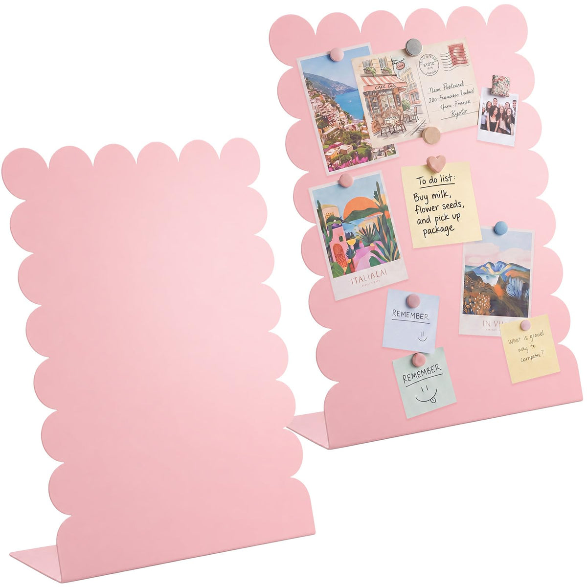 Gueevin 2 Pcs Magnet Board Magnetic Display Stand for Table, White, Small