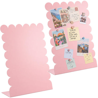 Gueevin 2 Pcs Magnet Board Magnetic Display Stand for Table, White, Small