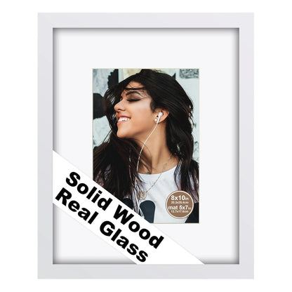 RPJC 11x14 Solid Wood Picture Frame Real Glass Cover Black