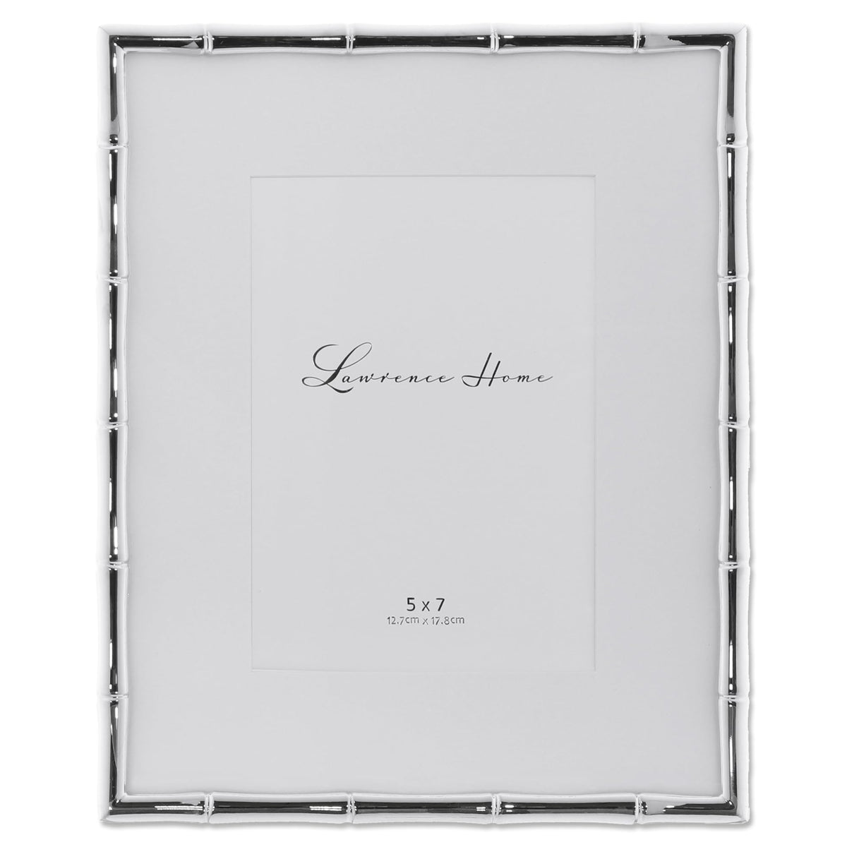 Lawrence Frames Bamboo Design Metal Frame, 4x4, Silver