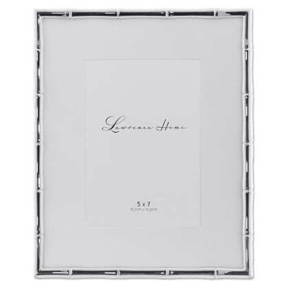 Lawrence Frames Bamboo Design Metal Frame, 4x4, Silver