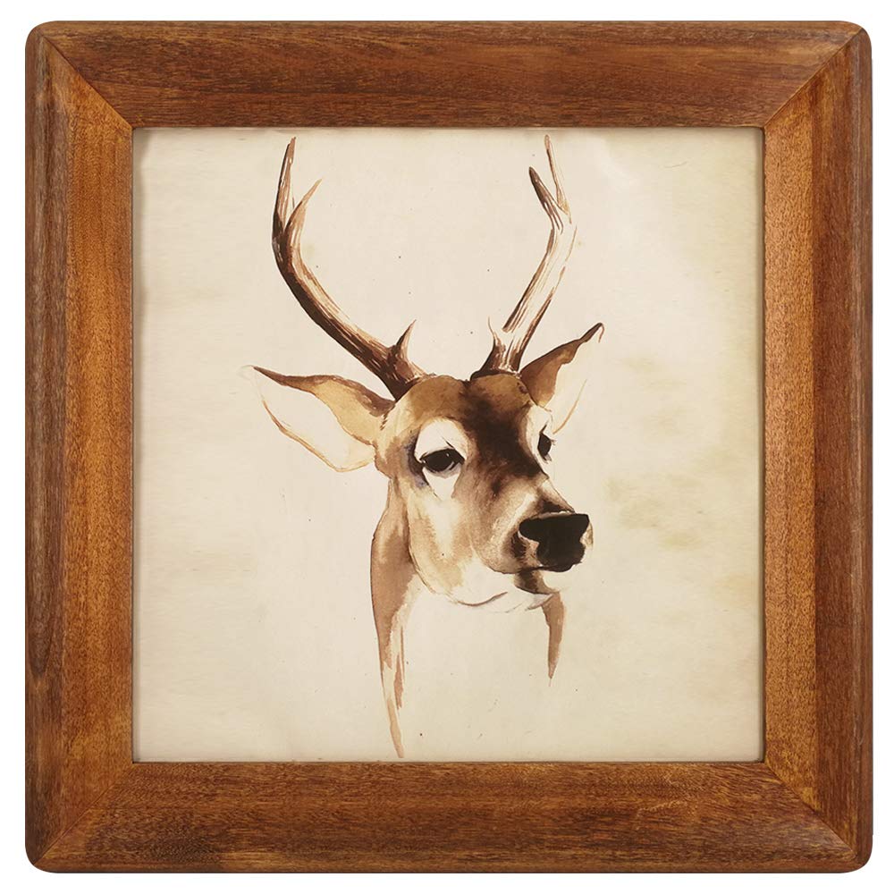 Picture Frame 5x7 Inch,Rustic Wood Photo Frames with Real Glass,Wall Hanging and Tabletop Standing,Vertical or Horizontal Display (Brown)