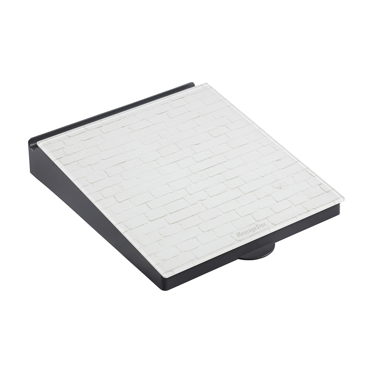 ECR4Kids MessageStor Dry-Erase Glass Board Memo Station, Desk Organizer, White