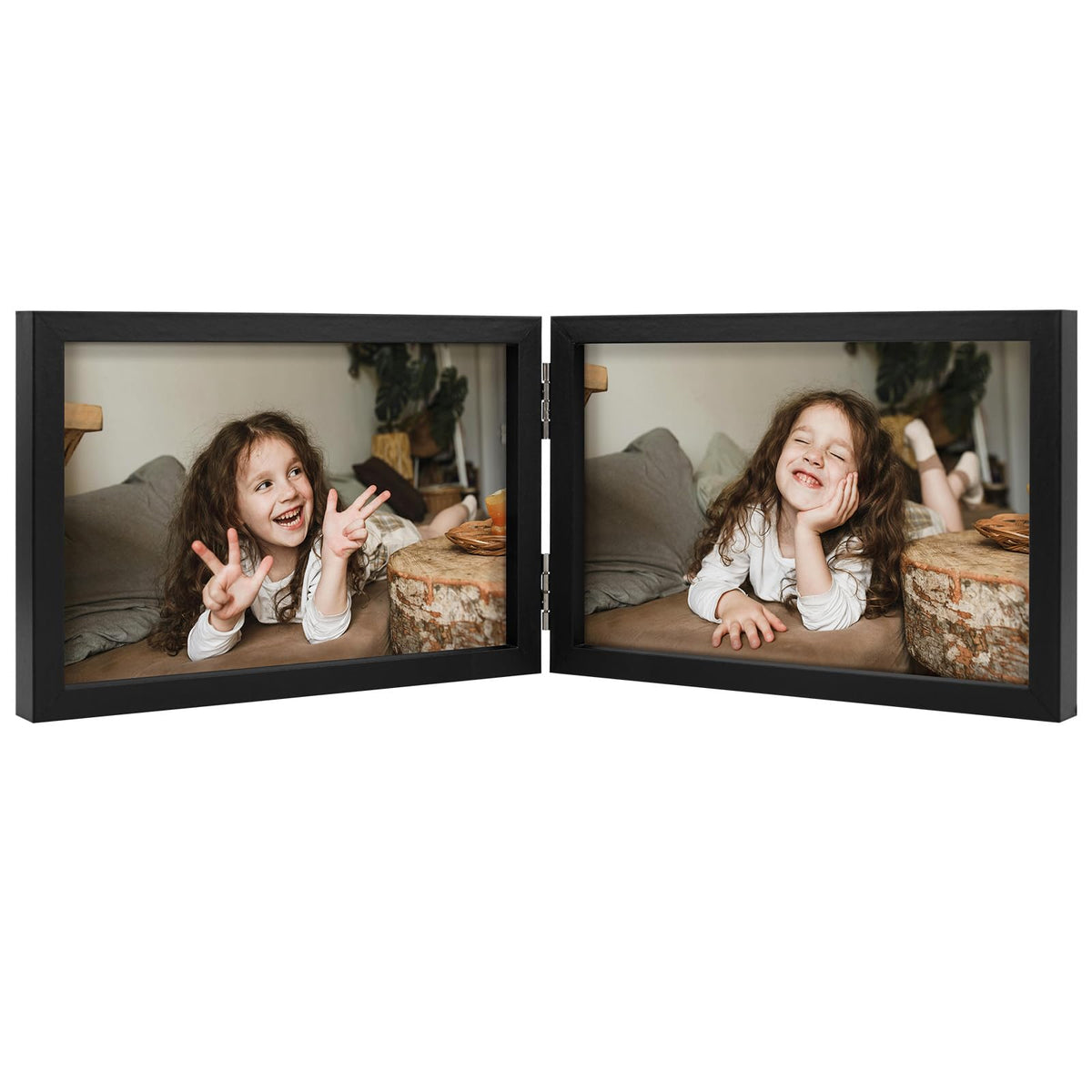 4x6 Triple Picture Frame Tabletop Display for Photos Black