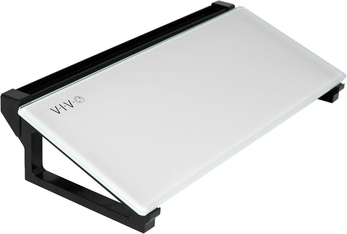 VIVO White Glass 16 x 7 in Dry Erase Board with Open Storage, DESK-WB16D