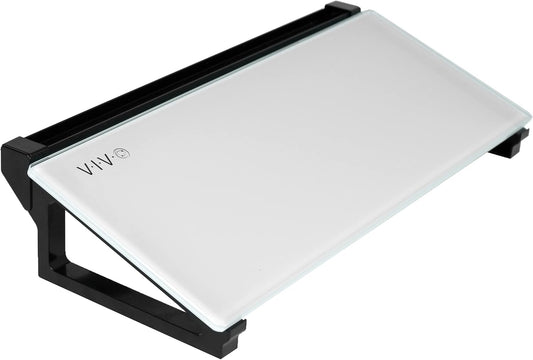 VIVO White Glass 16 x 7 in Dry Erase Board with Open Storage, DESK-WB16D