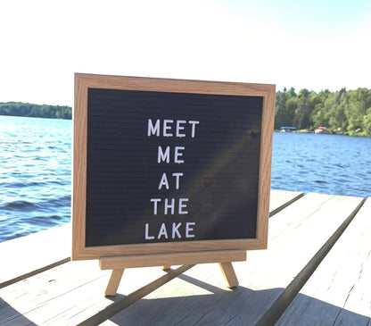 10x10" Felt Board Felt Letter Board, Changeable Message Board Word Board Letter Board Sign Bulletin Board 170 Letters with Stand, Pregnancy Announcements Baby Announcement Sign, Valentines Day Gifts Letterboard (Black)