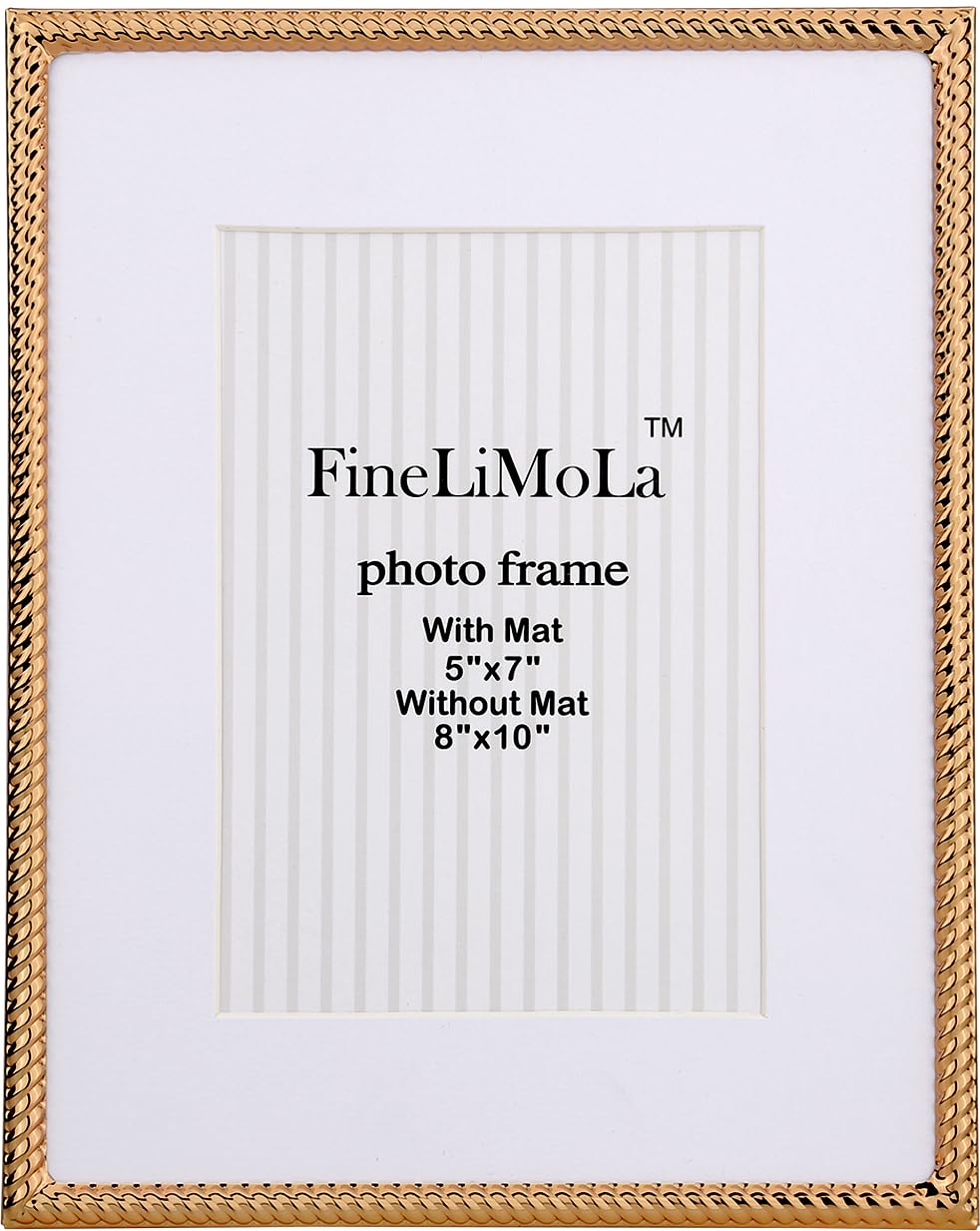 5x7'' Silver Rope Design Metal Picture Frames with Hi Quality Velvet Backing and Real Glass Front,Silver Photo Frame 7x5'' for Desktop Display Or Wall Hanging