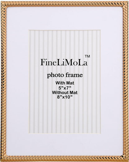 5x7'' Silver Rope Design Metal Picture Frames with Hi Quality Velvet Backing and Real Glass Front,Silver Photo Frame 7x5'' for Desktop Display Or Wall Hanging