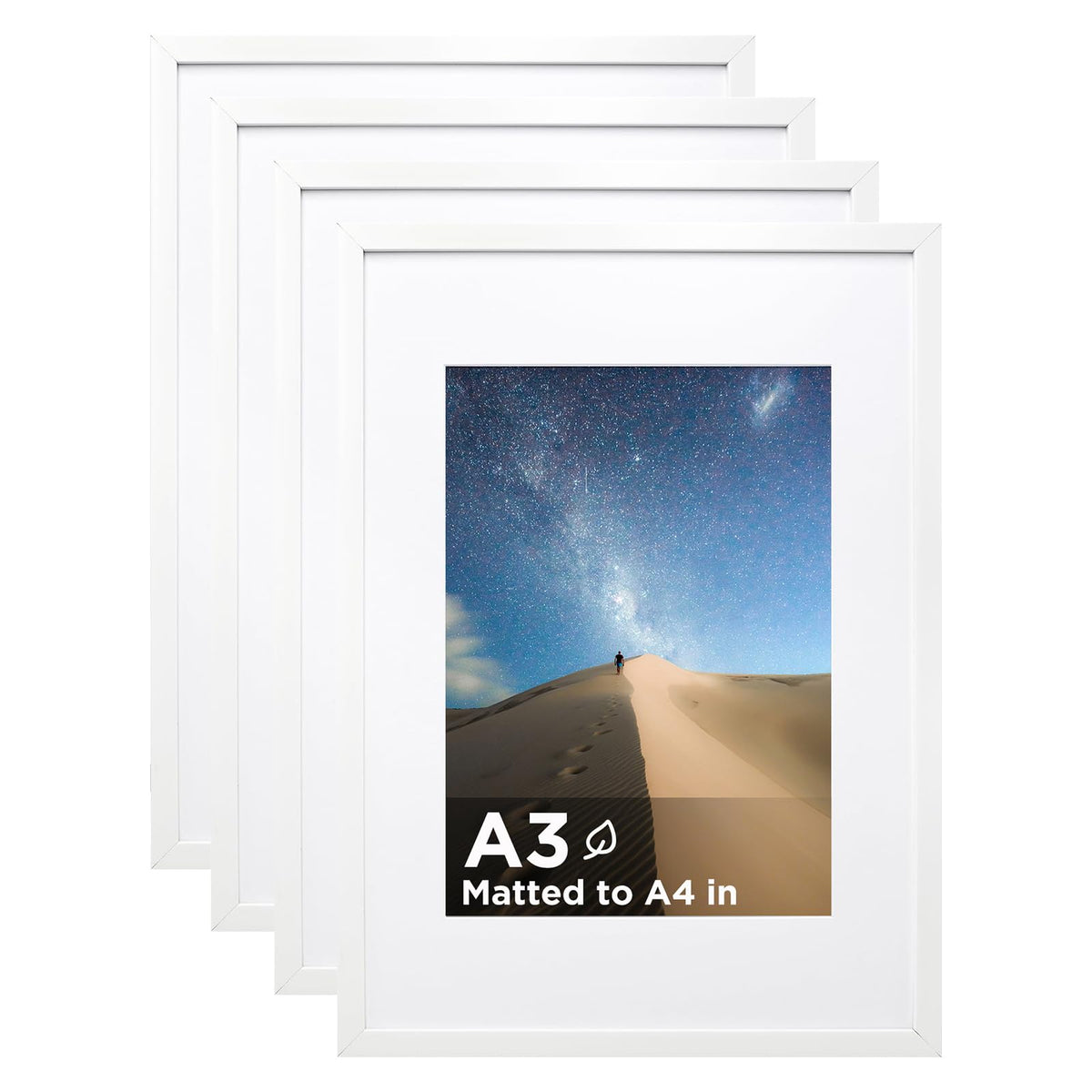 KINLINK 5x7 Picture Frames, Mix Color Photo Frames with Plexiglass for Picture 4x6 with Mat or 5x7 without Mat, Composite Wood Picture Frames for Table Top and Wall Mounting, Set of 4