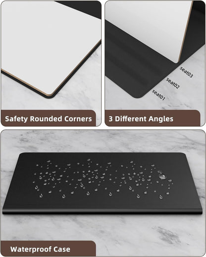 Small Dry Erase Board with Stand for Desk, Portable Reusable Desktop Notepad, 9.5 * 6.6in Memo White Board,Office Home Supplies Desk Accessories MH770 (Black)
