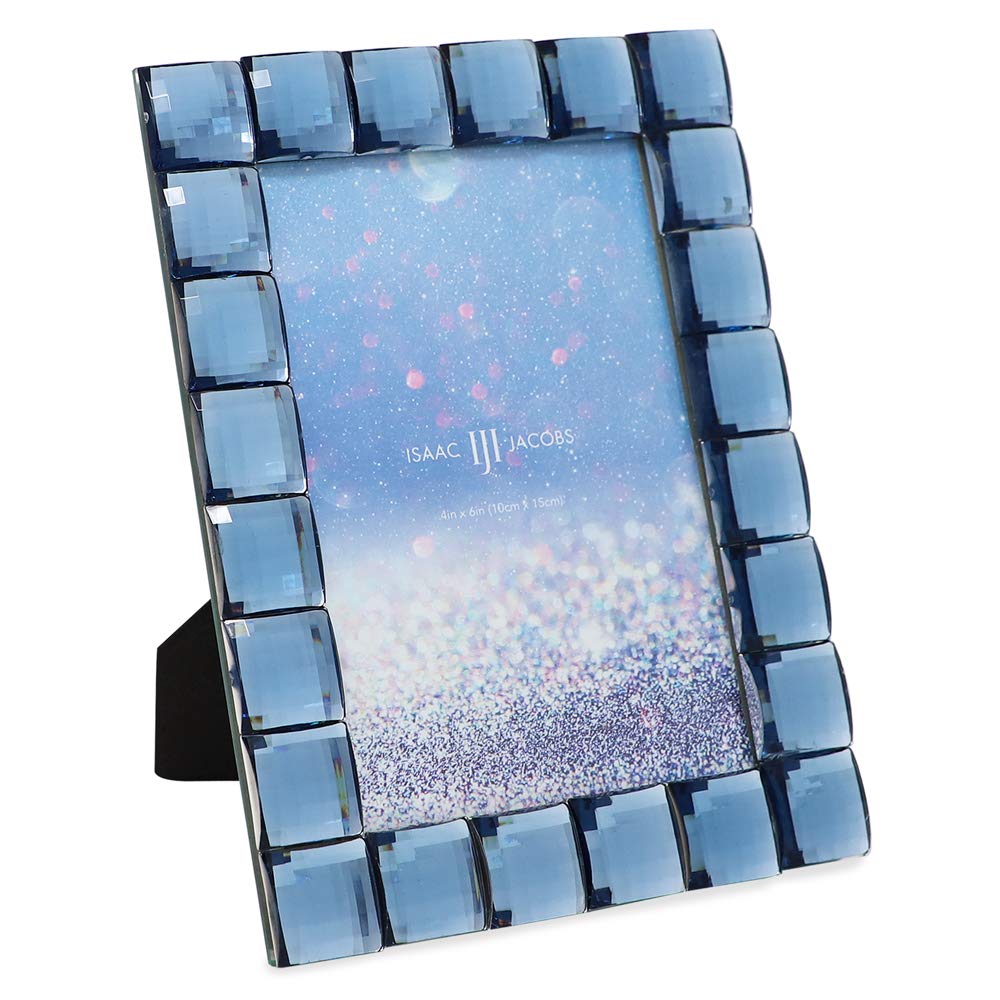 Isaac Jacobs Decorative Sparkling Jewel Picture Frame (4x4, Rainbow)