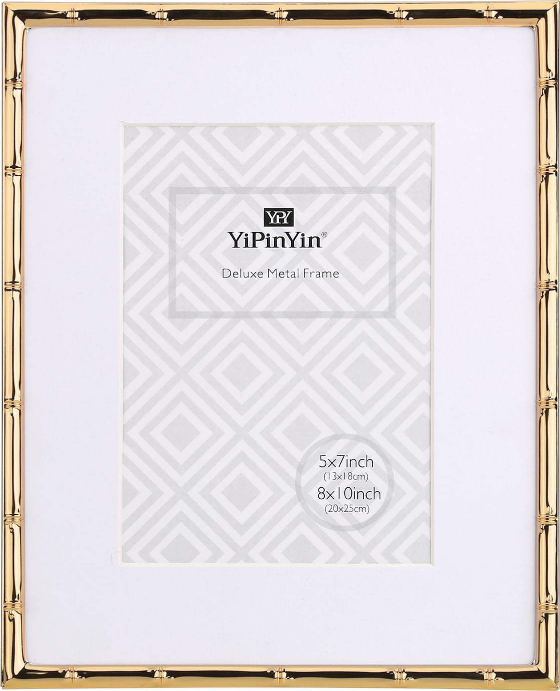 YiPinYin Dark Gold 4x6'' Bamboo Detail Designs Hinged Triple Metal Picture Frame,Elegant Gold Plated Wedding Photo Frames With Soft Touch Velvet Backing for Desktop and Wall Décor
