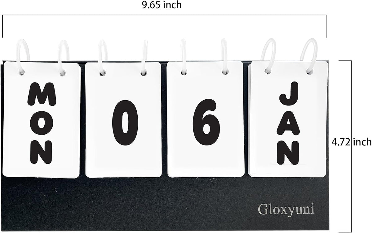 Paper vertical flip desk calendar, large-display desktop perpetual flip calendar, modern minimalist daily calendar with detachable plastic binder rings, suitable for home, office and classroom decoration, reusable year after year.